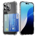 iPhone 16 Pro Max TPU-case with card holder - Transparent